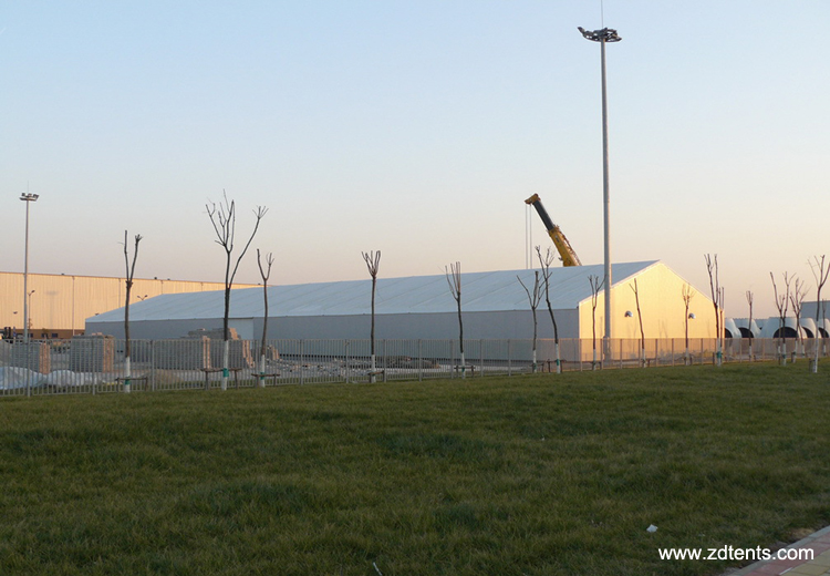 Clear span industrial warehouse marquee tent